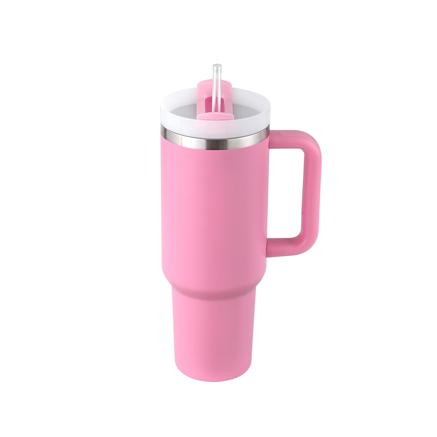 40oz Stainless Steel Tumbler with Straw & Handle