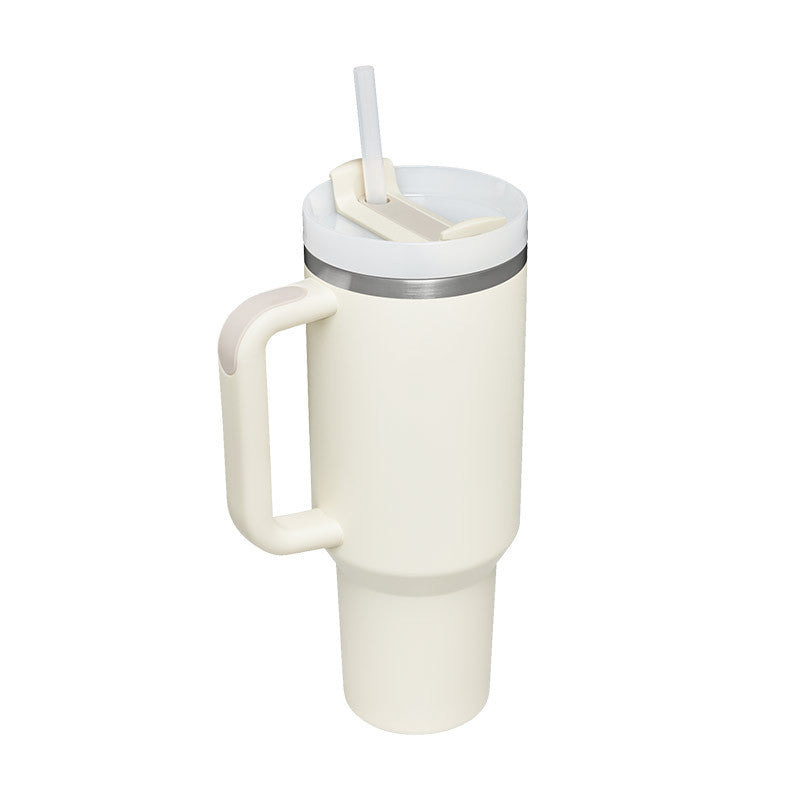 40oz Stainless Steel Tumbler with Straw & Handle