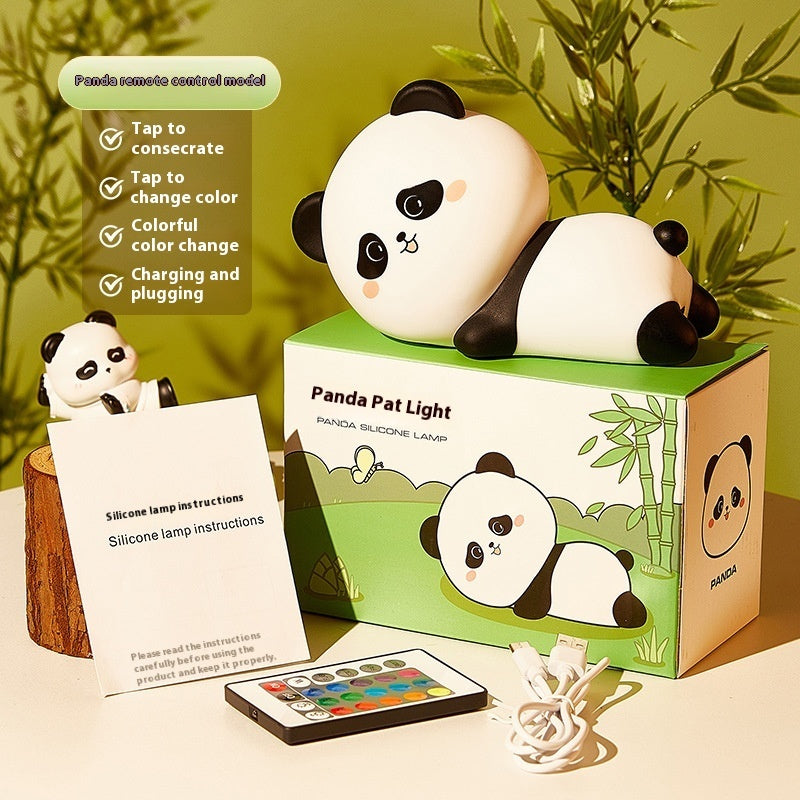 Cute Panda Silicone Pat Lamp Cartoon Night Light