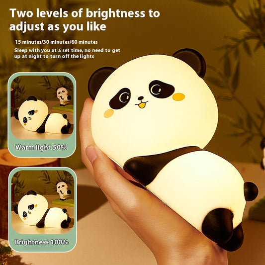 Cute Panda Silicone Pat Lamp Cartoon Night Light